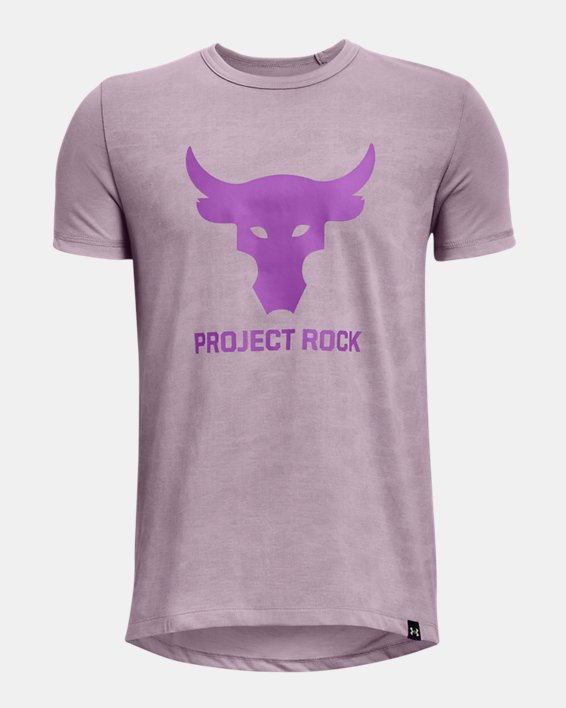 Boys' Project Rock Show Your Grid Short Sleeve, Purple, pdpMainDesktop image number 0